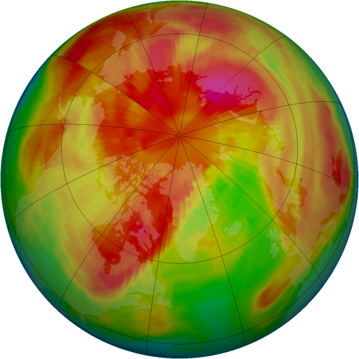 Arctic ozone map for 13 March 1987